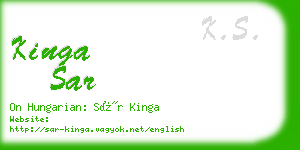 kinga sar business card